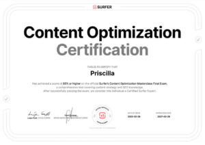 surfer content optimization masterclass certification 2025